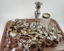 A parcel of silver & other souvenir spoons, napkin rings ETC Condition reports provided on request