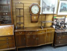 A reproduction serpentine sideboard & two vintage folding cake-stands Condition reports provided