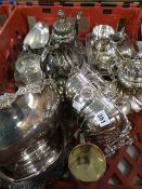 A parcel of EPNS including EPNS folding muffin warmer Condition reports provided on request by email