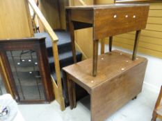 Two drop leaf tables & an antique corner cabinet Condition reports provided on request by email