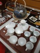 A stoneware studio pottery teapot, a Royal Doulton Series Ware plate & sundry coffeeware Condition