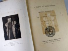 A volume of 'A Survey of Worcestershire' dated 1895 by Thomas Habington Condition reports provided