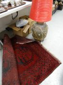 A parcel of household items including old projector, pottery table lamp, rug ETC Condition reports