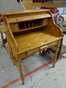 A tambour top kneehole desk Condition reports provided on request by email for this auction
