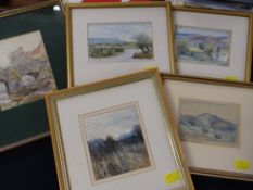A parcel of five small framed watercolours & landscapes of Brecon & the surrounding area Condition