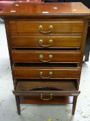 A vintage mahogany five-drawer music cabinet Condition reports provided on request by email for this