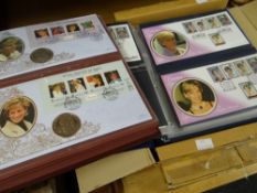 Three boxed folders of commemorative first day covers ETC Condition reports provided on request by