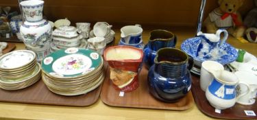 Parcel of mixed pottery & china including Denby, pair of Denby mottled blue jugs Condition reports