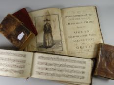 A parcel of interesting old books including a pocket book of Scots Almanack circa 1770s, an