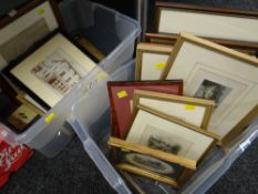 A collection of antique etchings & other prints relating to historical Brecon ETC Condition