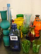 Collection of vintage and other colourful glassware
