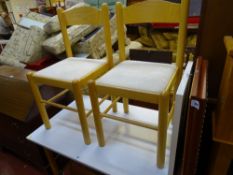 Modern light wood painted top kitchen table and two chairs