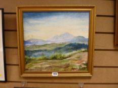 FAITHFULL oil on board - mountainscape, signed, 33 x 35 cms