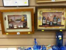 Pair of modern kitchen dioramas