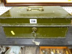 Vintage locking strong box with key