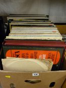 Box of LP records, mainly classical music