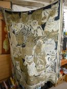 Woolwork throw decorated with cats