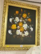Modern oil on canvas in a gilt frame - still life, indistinctly signed, 50 x 40 cms