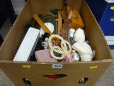 Mixed box of collectables including Coalport cottages etc