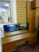 McIntosh Furniture - teak mirrored dressing table and twin cupboard headboard