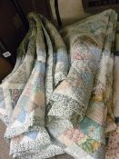 Two vintage style patchwork quilts/bed covers