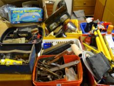 Large quantity in eight boxes and tubs of garage items, fixings etc