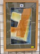 PETER SCHOFIELD acrylic - abstract, title label verso 'Avon Menai II', 34 x 19 cms