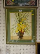 V L ROGERS mixed media - still life, signed, 33 x 27 cms