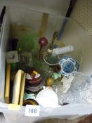 Crate of mainly vintage ornamental glassware