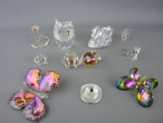 Collection of Swarovski and other crystal animals and birds