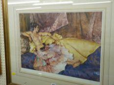 SIR WILLIAM RUSSELL FLINT framed limited edition (117/850) print - colourful depiction of a semi-