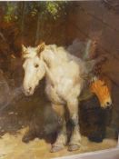 ROSEMARY SARAH WELCH framed limited edition (124/850) print - group of shire horses taking shade