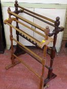 Edwardian mahogany towel rail and one other