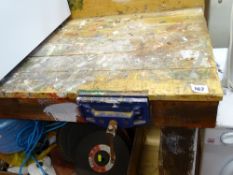 Wooden workbench with Record vice