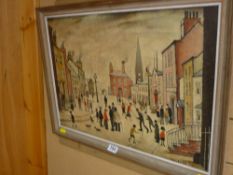 L S LOWRY coloured print - 36 x 50 cms