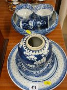 Collection of Oriental and other blue and white tableware