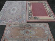 Quantity of modern washed woollen and other rugs