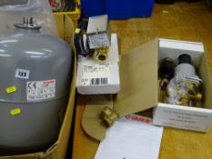 Boxed Varem water tank, Honeywell two part valve etc