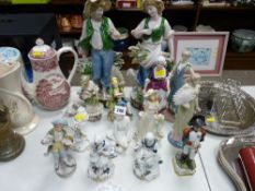 Quantity of decorative pottery figurines
