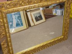 Modern gilt framed bevelled edge wall mirror (some attention required)