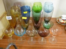 Selection of colourful drinking glassware