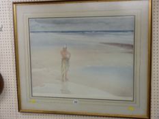 SIR WILLIAM RUSSELL FLINT framed limited edition (624/850) print - young topless girl standing on an