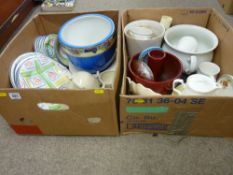 Two boxes of mixed china and crockery