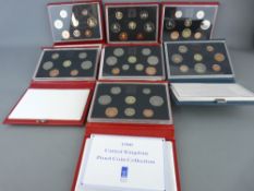 Collection of Royal Mint proof coin collections dated 1983 (1), 1986 (2), 1987 (2), 1988 (1),