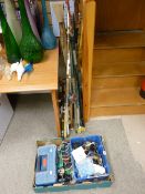 Mixed quantity of fishing rods, reels and associated tackle