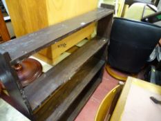 Mahogany four shelf open bookcase