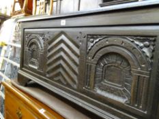 Carved oak blanket chest
