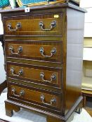 Reproduction line inlaid mahogany four drawer chest