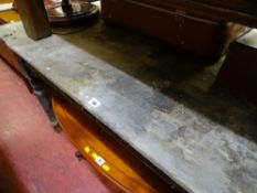 Antique pine farmhouse table with single end drawer