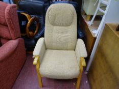 Modern light upholstered manual reclining armchair